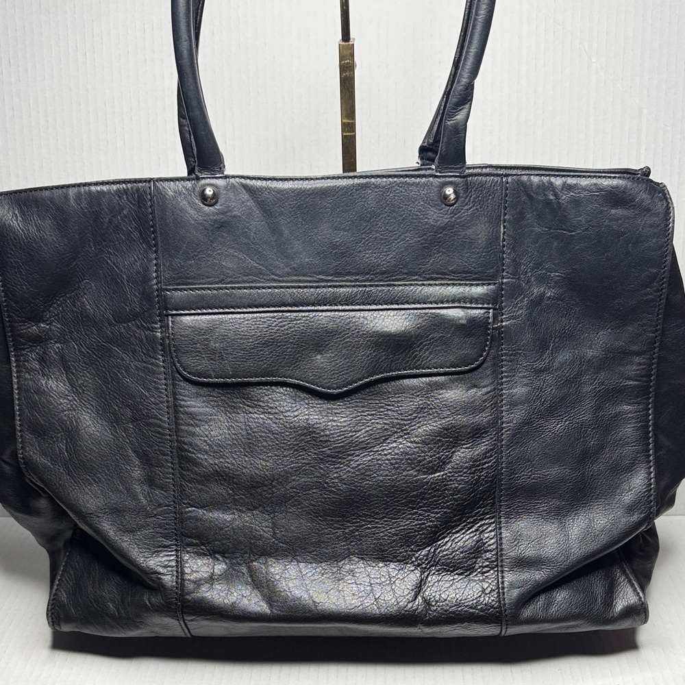 REBECCA MINKOFF Large Black LEATHER  TOTE BAG